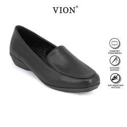 Black PVC Leather Hostel / Uniform / Formal Shoes Ladies FMA650J2